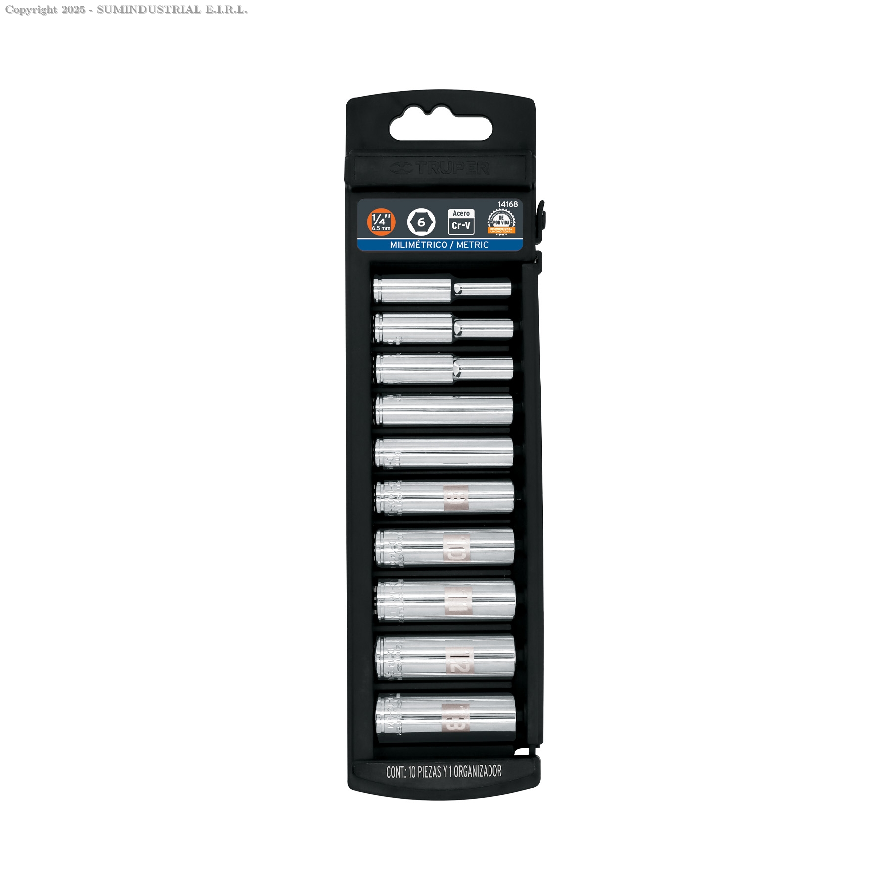 JUEGO DE 10 DADOS LARGOS CUADRO 1/4