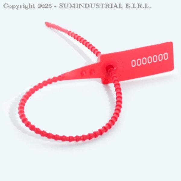 PRECINTO INDICATIVO PLASTICO AJUSTABLE SUPER ALLIGATOR I ROJO 210MM