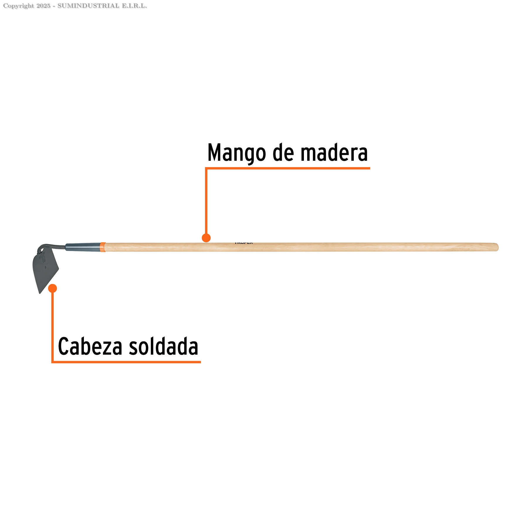 AZADÓN JARDINERO CLASSIC, MANGO DE MADERA 54