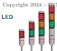 LUZ DE BALIZA LED 3 COLORES, FIJACION A BASE 6W, 220VAC, IP34 LTA-505-3-T+FZ-S-2 220V