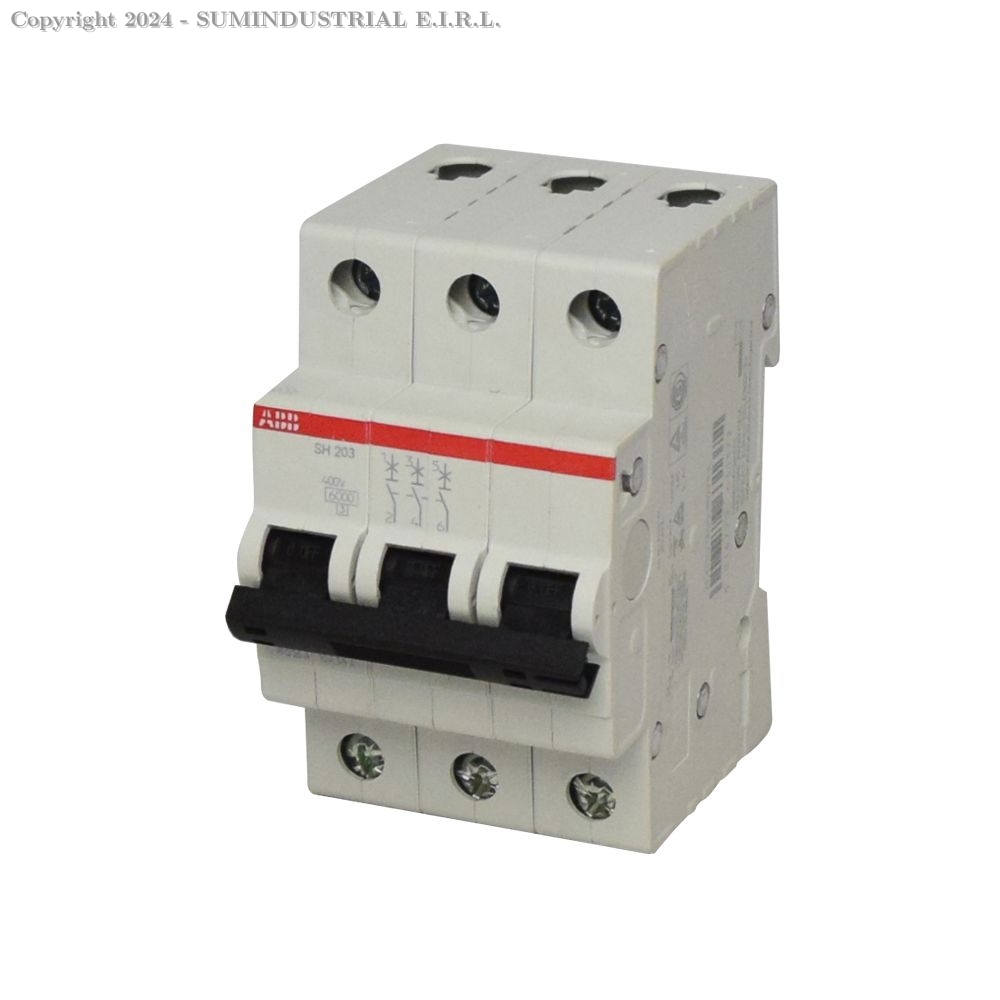 INTERRUPTOR TERMOMAGNETICO 3X63A 10KA/230VAC SH203-C63- [2CDS213001R0634] 